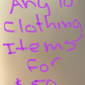 Any 10 clothing items for $50